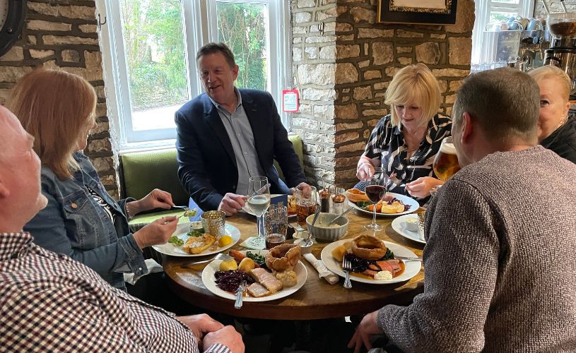 The Upton people having Sunday lunch